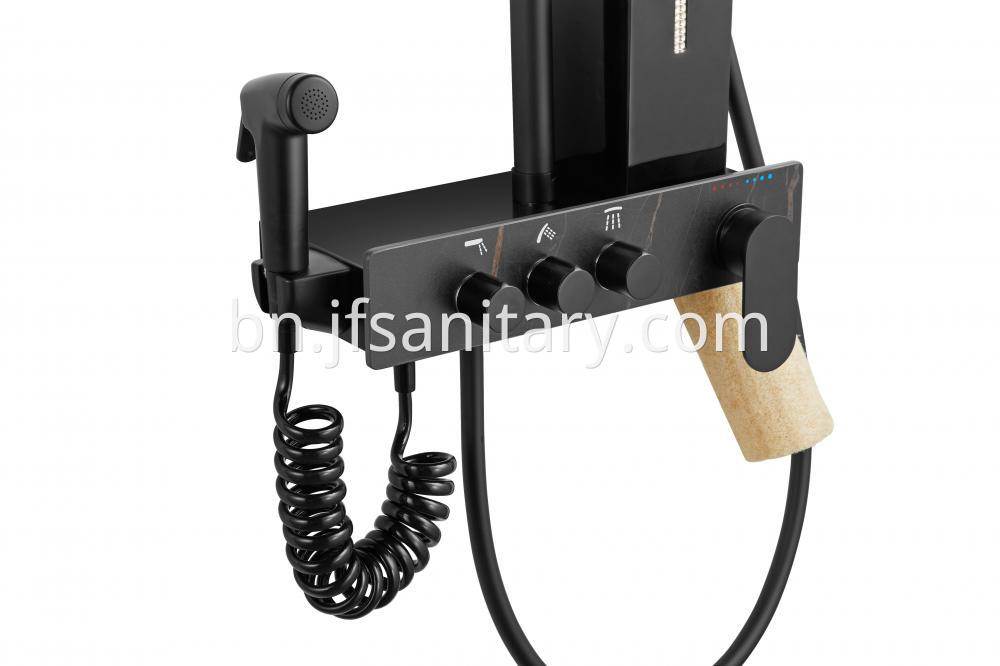 Black Shower Mixer With Bidet Sprayer